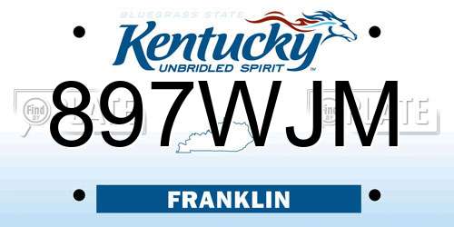 897WJM Kentucky License Plate