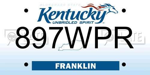 897WPR Kentucky License Plate