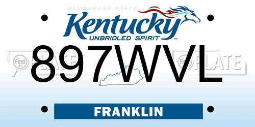 897WVL Kentucky License Plate