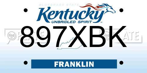 897XBK Kentucky License Plate