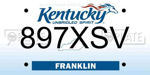 897XSV Kentucky License Plate