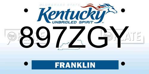 897ZGY Kentucky License Plate