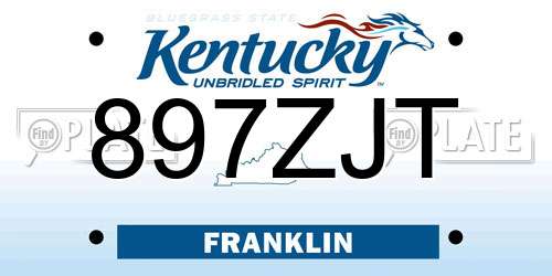 897ZJT Kentucky License Plate
