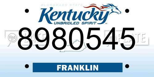 8980545 Kentucky License Plate