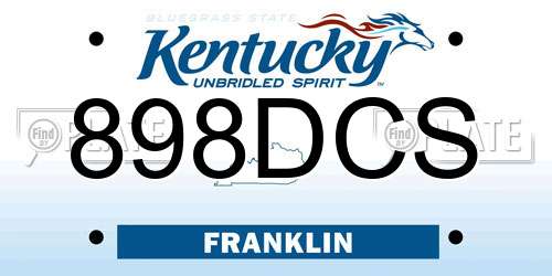 898DCS Kentucky License Plate