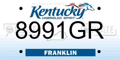 8991GR Kentucky License Plate