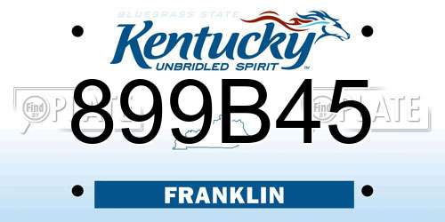 899B45 Kentucky License Plate