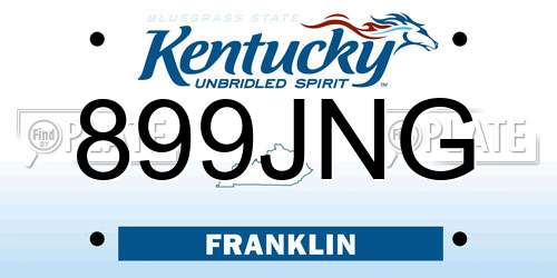 899JNG Kentucky License Plate