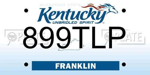 899TLP Kentucky License Plate