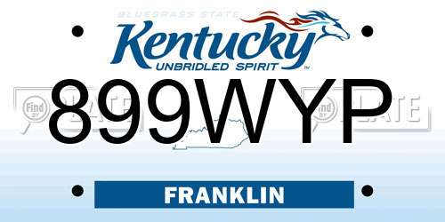 899WYP Kentucky License Plate