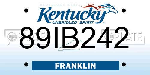 89IB242 Kentucky License Plate