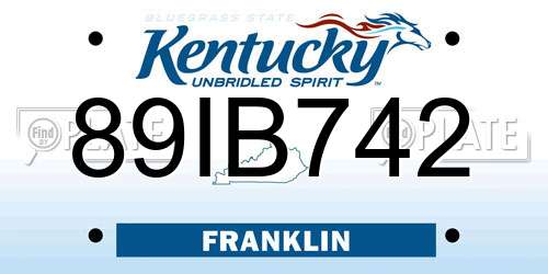 89IB742 Kentucky License Plate