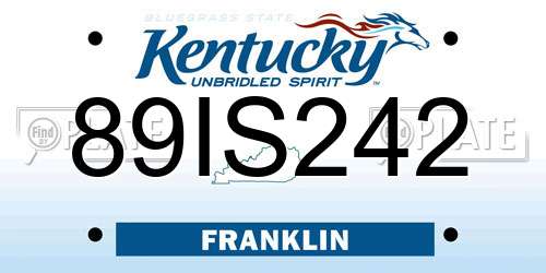 89IS242 Kentucky License Plate
