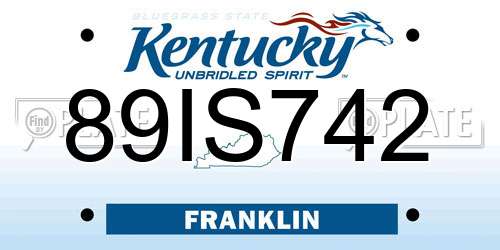89IS742 Kentucky License Plate
