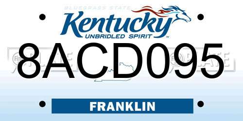8ACD095 Kentucky License Plate