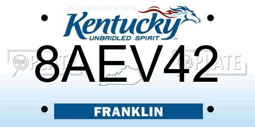 8AEV42 Kentucky License Plate