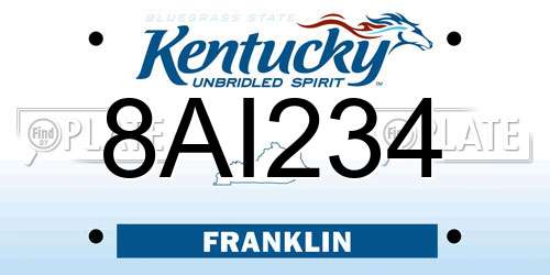 8AI234 Kentucky License Plate