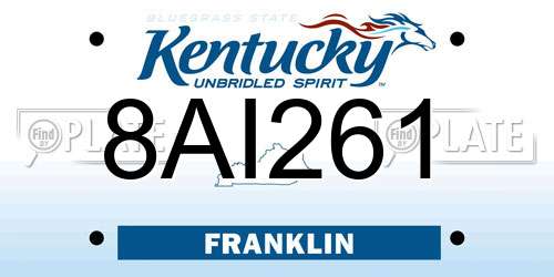 8AI261 Kentucky License Plate