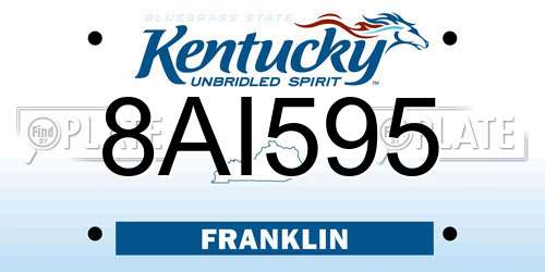 8AI595 Kentucky License Plate