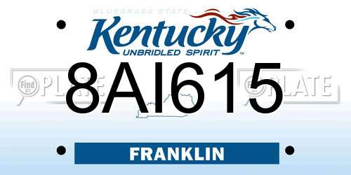 8AI615 Kentucky License Plate