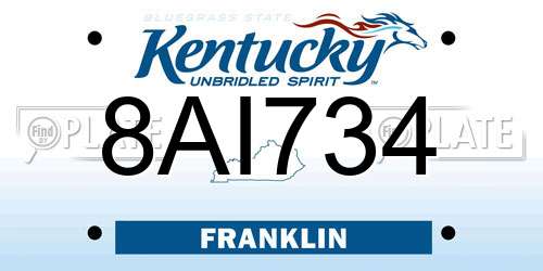 8AI734 Kentucky License Plate