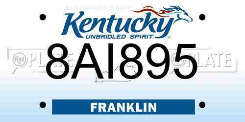 8AI895 Kentucky License Plate