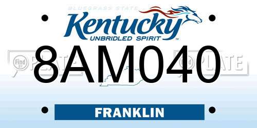 8AM040 Kentucky License Plate