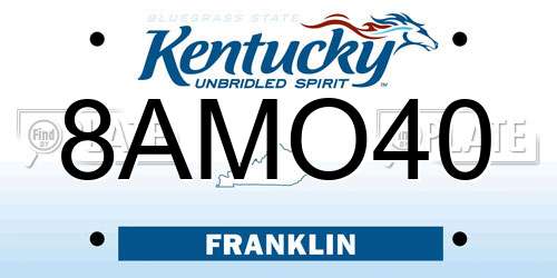 8AMO40 Kentucky License Plate