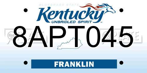 8APT045 Kentucky License Plate