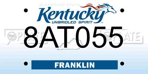 8AT055 Kentucky License Plate