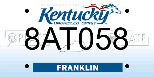 8AT058 Kentucky License Plate