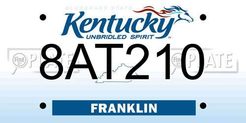 8AT210 Kentucky License Plate