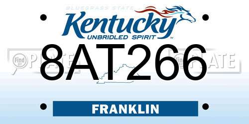 8AT266 Kentucky License Plate