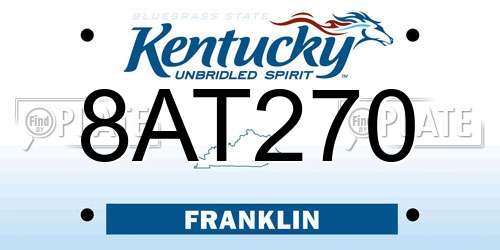 8AT270 Kentucky License Plate