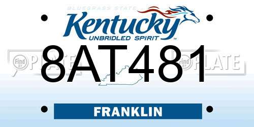 8AT481 Kentucky License Plate