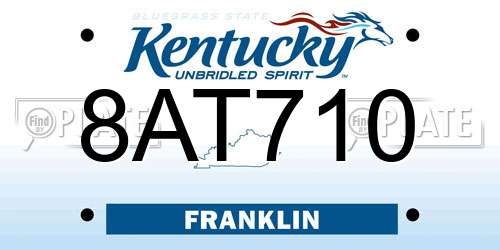 8AT710 Kentucky License Plate