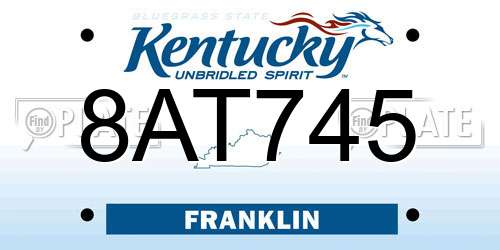 8AT745 Kentucky License Plate