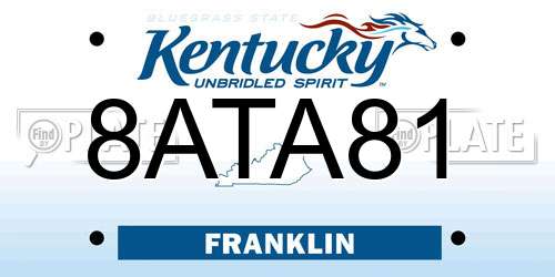 8ATA81 Kentucky License Plate