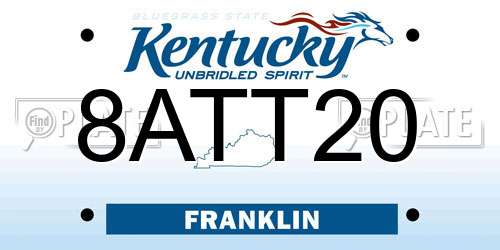 8ATT20 Kentucky License Plate