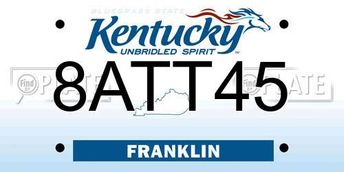 8ATT45 Kentucky License Plate