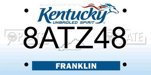 8ATZ48 Kentucky License Plate