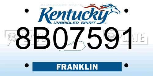 8B07591 Kentucky License Plate