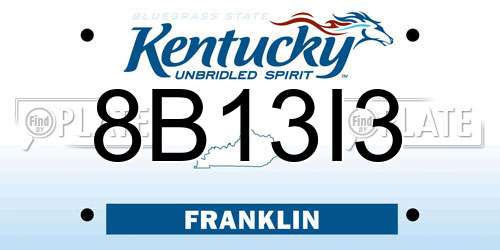 8B13I3 Kentucky License Plate