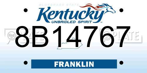 8B14767 Kentucky License Plate