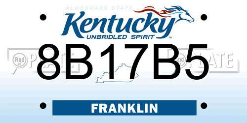 8B17B5 Kentucky License Plate