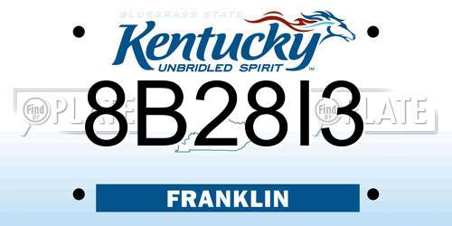 8B28I3 Kentucky License Plate
