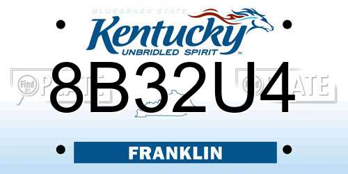 8B32U4 Kentucky License Plate