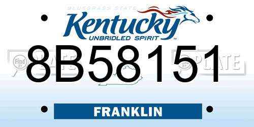 8B58151 Kentucky License Plate