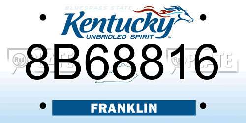 8B68816 Kentucky License Plate
