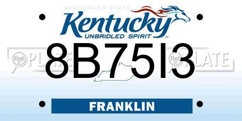 8B75I3 Kentucky License Plate